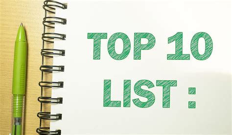 top 10 lists of everything.